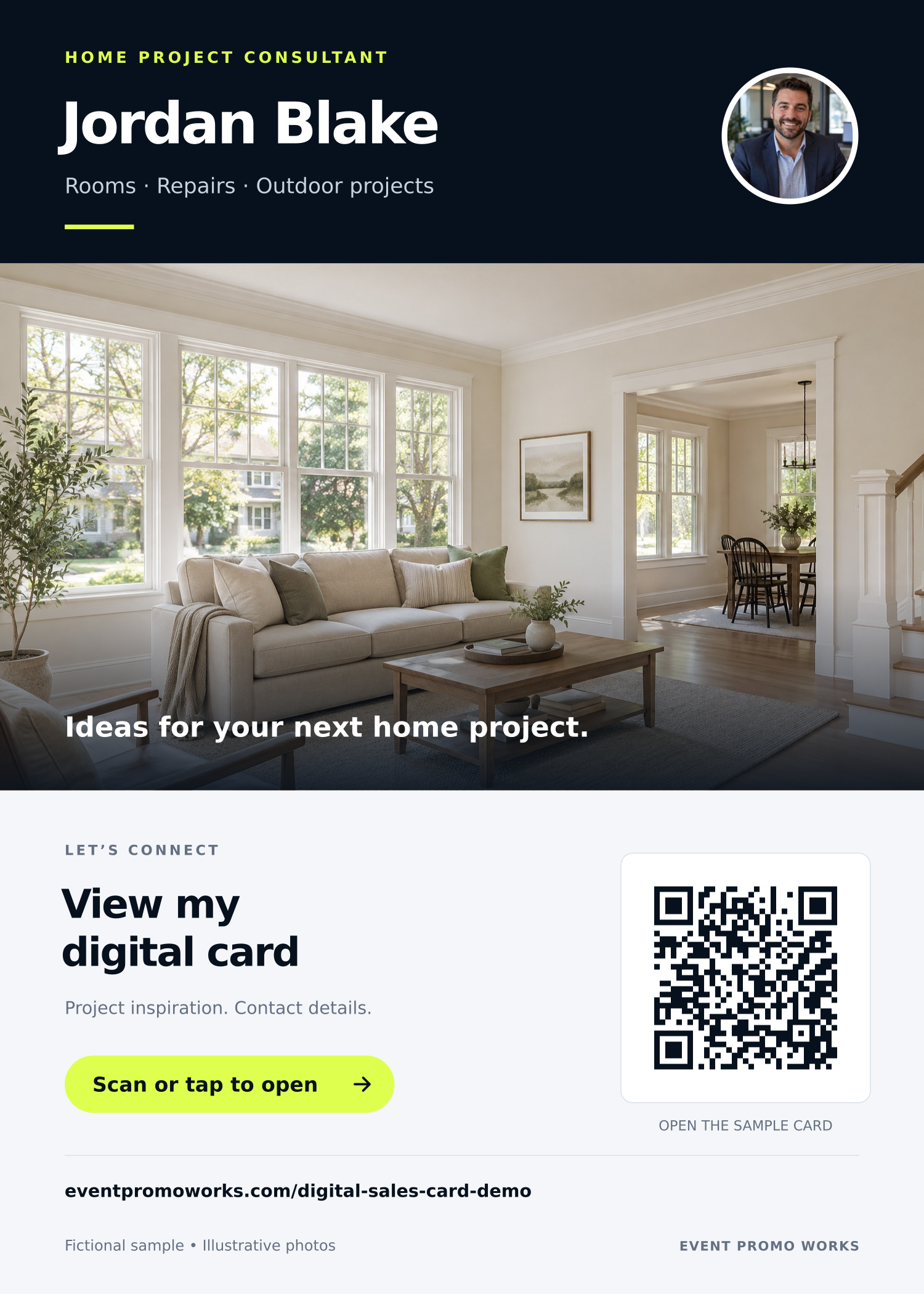 Live Digital Sales Card Example | Event Promo Works